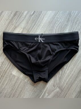 Calvin Klein |  Graphic Monogram Microfiber Stretch Hip Brief in Black (Small)